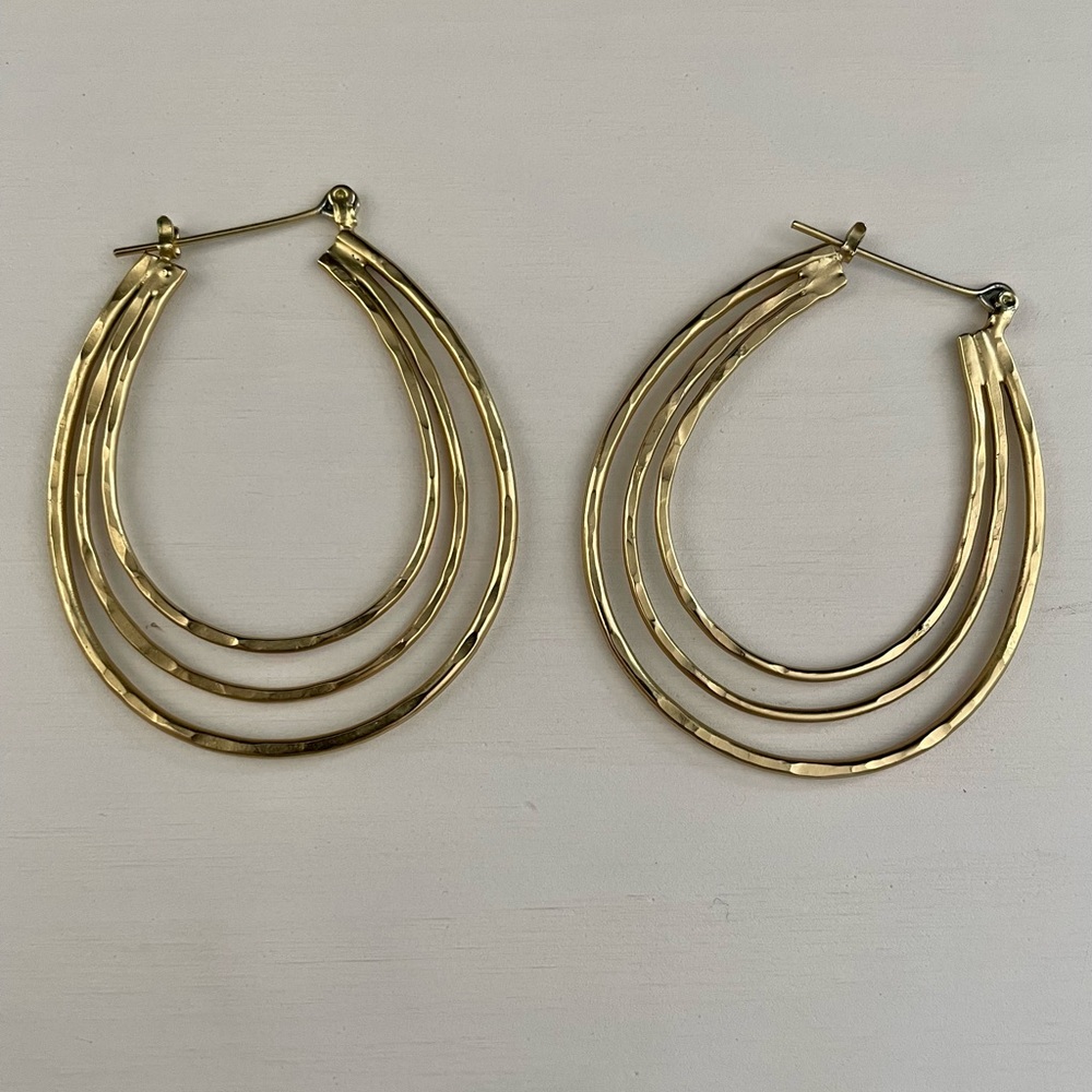 Anthropologie Triple Layered Hoop Earrings